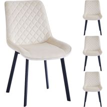 Shally Dogan - Set 4 Sedie Da Pranzo Rivestimento Velluto Beige Sedia Ufficio Casa Ergonomica