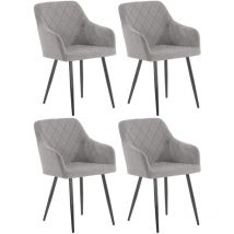 Set 4 sedie da pranzo Shila grigio Velluto