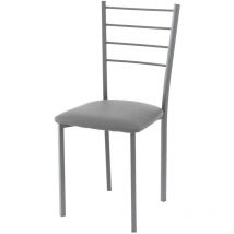Set 4 sedie in pelle sintetica grigie cm. H.88 x L.40 x P.40