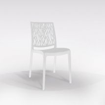 Set 4 Sedie in Resina Monoblocco London Twist By Flow Bianco