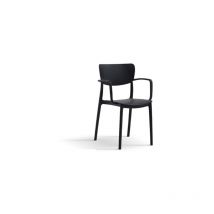 Zenzero Shop - Set 4 sedie nere da giardino in polipropilene con fibra di vetro nero