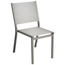 Gruppo Maruccia - Set 4 sedie per bar e giardino in alluminio tortora e textilene color grigio