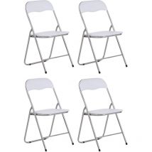 Set 4 sedie pieghevoli Felix Bianco/argento