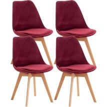 Set 4 Sedie Pranzo Linares bordeauxrot Velluto
