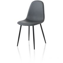 Set 4 sedie sally grigia in metallo e similpelle - Grigio