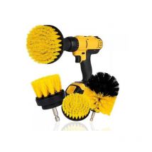 Set 4 spazzole spazzola rotante per trapano pulizia ceramica fughe griglie 07089