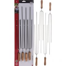Set 4 spiedini a 3 punte per barbecue 47CM accessori casa cucina bbq giardino