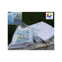 Set 4 teli laterali bianchi finestrati x gazebo pieghevole alluminio o fisso 2x3