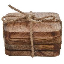 Set 4uni. sous-verres en bois de manguier modèle duko