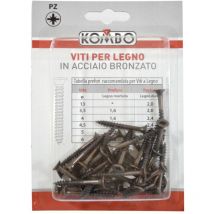 Set 40 viti a legno 3.5 x 30/18 EN14592 bronzate, impronta pz