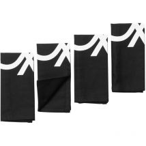 Set 4PC mantel individuel 45X30CM polipropileno noir et blanc