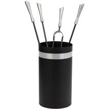 Set 5 herramientas de metal para la chimenea de metal negras