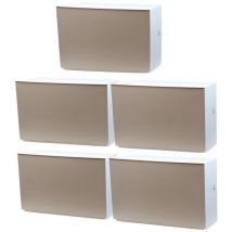 Set 5 scarpiere in propilene 51 x 17 x H39 cm componibili impilabili tortora