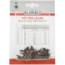 Set 50 viti a legno 3.5 x 13 bronzate, impronta pz