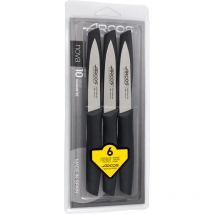 Arcos - Set de couteaux Mondadores Nova 189100 acier inoxydable Nitrum et mango Polypropylène noir 6 pièces sous blister.