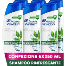 Set 6 Head E Shoulders Shampoo Tea Tree Rinfrescante 250 Ml