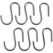 Satz von 6 verchromten 's' Haken 'lonardo' 6,5cm Metaltex