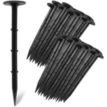 Set 600 Piquets de Fixation, Pelouse Agrafes en plastique, l. 160mm Ø3.5mm, Anti-Mauvaises Herbes