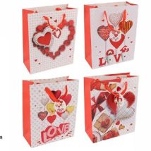 Trade Shop – Geschenktüten-Set von 6 – 18 x 23 x 10 cm – Hochwertige Materialien – Valentinstag, Jubiläen, Geburtstage