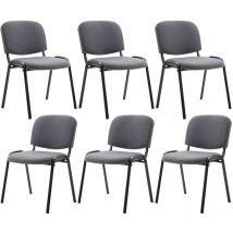 Set 6x Sedie Ufficio Ken In Tessuto grigio