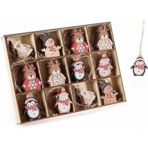 Set 72 decorazioni Natalizie da appendere figure assortite