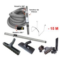Atepac - Set 8 accessoires + 1 flexible à variateur de vitesse - longueur au choix (de 8 à 15m) - 15m