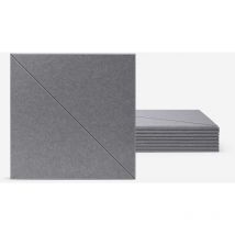 Set 8 pannelli fonoassorbenti 60x60 decorativi in poliestere grigio Toon-GC