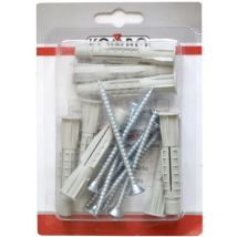 Set 8 viti + 8 tasselli in nylon 8 x 50