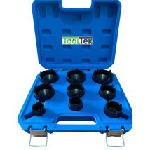 Set 9 pz chiavi a bussola per serraggio ghiere KM4-KM12 con denti esterni