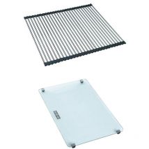 Set accessoires cuves Kubus + Mythos Fraceram et éviers Mythos Fragranit : Rollmat + planche en verre Franke