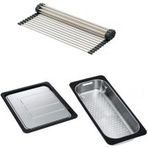 Set accessoires cuves Largo Inox : Rollmat + égouttoir mobile + panier égouttoir Franke