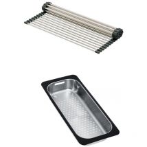 Set accessoires cuves Largo Inox : Rollmat + panier égouttoir - Franke