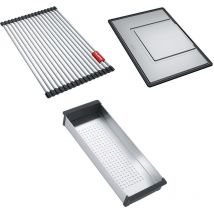 Franke - Set accessoires cuves Mythos Inox : Rollmat + égouttoir + panier égouttoir