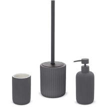 Set accessori bagno 3 pezzi in ceramica grigio soft touch Spring