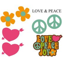 Adnauto - Set Adhesifs -element love and peace- Full Color - Car Deco