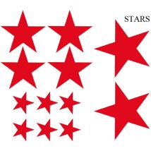 Set Adhesifs -ELEMENT STARS- Rouge - Car Deco