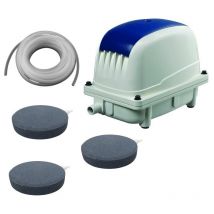 Le Poisson Qui Jardine - Set Aérateur Bassin Pompe à air 3600 l/h 3 diffuseurs 8 cm de diamètre silencieux. Pour 7000 litres environ