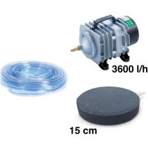 Le Poisson Qui Jardine - Set Aérateur Bulleur 15 cm Bassin De Jardin De 2000 à 5000 l. Pompe à air bassin + accessoires