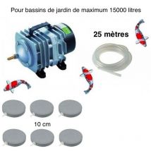 Le Poisson Qui Jardine - Set aérateur bassin 6 disques 10 cm de 12000 à 15000 litres