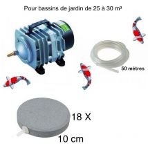 Le Poisson Qui Jardine - Set aération bassin de jardin 18 disques 10 cm de 25000 à 30000 litres