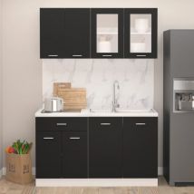 Rubberskin - Furniture Limited - Set Armadi da Cucina 4 pz Nero in Truciolato