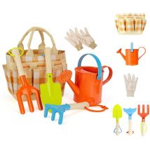 Set Attrezzi da Giardinaggio per, Set Attrezzi da Giardino, Guanti da Giardinaggio, Pala, Rastrello, Cazzuola(Grid)