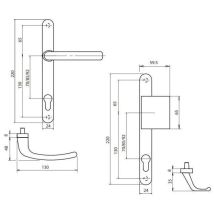 Sofi Set Moderne Türgriffe Aluminium Schwarz Ral 9005