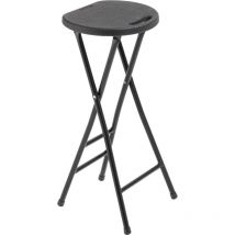 Set aus 10 klappbaren Hockern in Schwarz