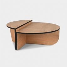 Moderner Design-couchtisch In Zwei Höhen Orion - Braun - Schwarz