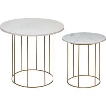 Atmosphera Créateur D'intérieur - Set aus 2 Couchtischen - Marmorplatte