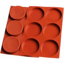 Set Aus 2 Großen Silikon-kuchenformen Mit 6 Runden Mulden, Backformen Aus Kunstharz, Antihaftbeschichtete Kuchenformen Für Mousse, Kuchen Usw.