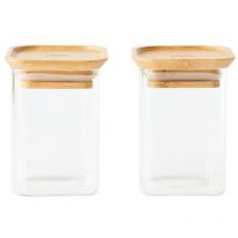 Set Aus 2 Quadratischen Aufbewahrungsbehältern 0,24 L – Bambus – Pebbly