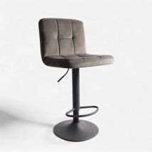 Superstool – Set aus 2 verstellbaren Drehhockern aus Samt – 360-Grad-drehbarer Sitz – Höhe verstellbar – Robuste Metallstruktur – Modernes Design