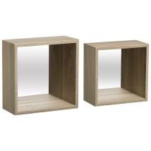 2 wandregale fixy eichenholzeffekt würfelspiegel - 5five
